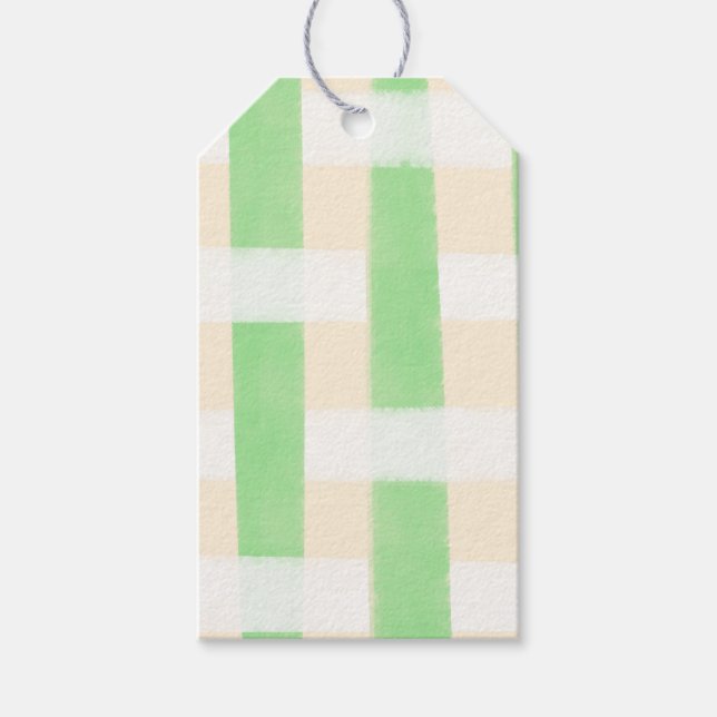 Grün karierter Sommer Geschenkanhänger (Vorderseite)