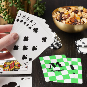 Grün kariertes Muster Hintergrund Spielkarten