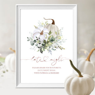 Grün Kürbis Herbst Date Night Glas Schild