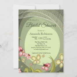 Grün & Lady-Vogel Einladung