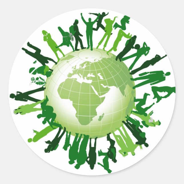 Grün leben: Unsere grüne Erde Runder Aufkleber (Vorderseite)