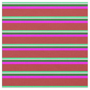 Grün, leicht Grau, Dunkelgrün, Fuchsia und Rot Stoff