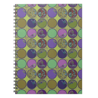Grün lila abstrakter Kreis Notizblock