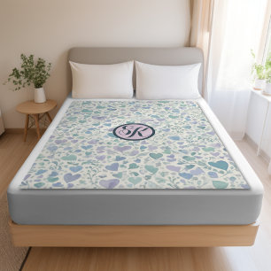 Grün Lila Blau Liebe Herzen Sherpadecke