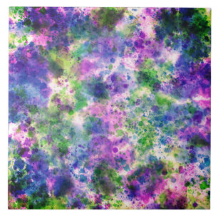 Grün Lila blauer Paint Splash Abstrakt Fliese