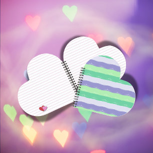 Grün, Lila, grau - Pinselstriche Notizbuch