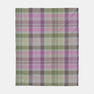 Grün, lila klassischer Tartan.  Fleecedecke