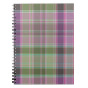 Grün, lila klassischer Tartan. Notizblock