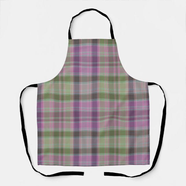 Grün, lila klassischer Tartan. Schürze (Vorderseite)