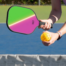 Grün Lila Personalisierte Initialen Pickleball Schläger