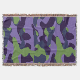 Grün Lila und Blau Camo abstrakt Decke
