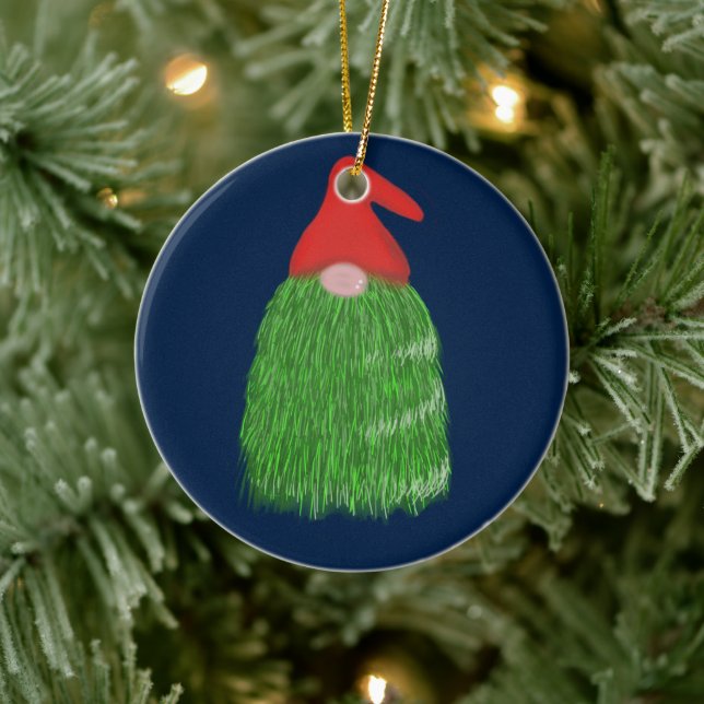 Grün lustige Weihnachten 2022 gnome Spaß Classic Keramik Ornament (Baum)