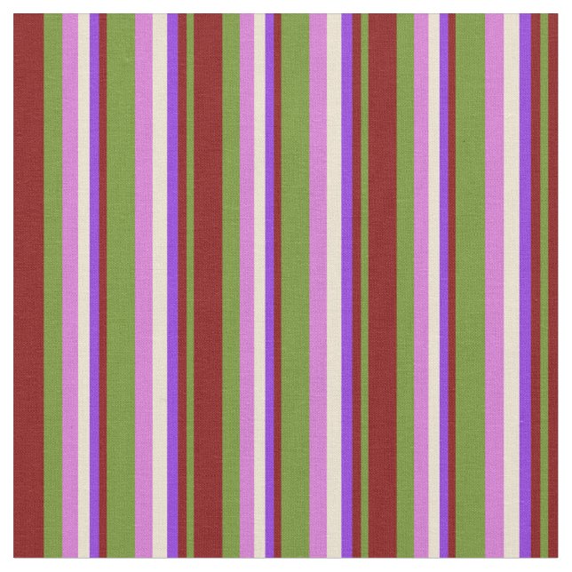 Grün, Maroon, Lila, Beige und Orchideenfarben Stoff (Nahaufnahme)