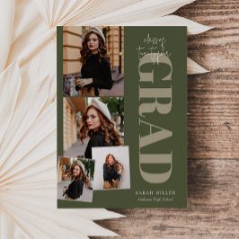 Grün Minimalistisch, modern, 5 Pic Abschluss Einladung