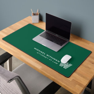 GRÜN Minimalistisches Monogramm Anfangs CORPORATE Schreibtischunterlage