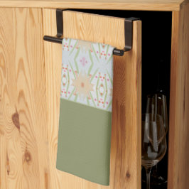 Grün mit Blumenmotiv Geschirrtuch