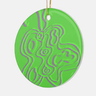 Grün mit der Aufschrift "Red" Flutterfly Keramikornament