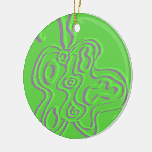 Grün mit der Aufschrift "Red" Flutterfly Keramikornament (Links)