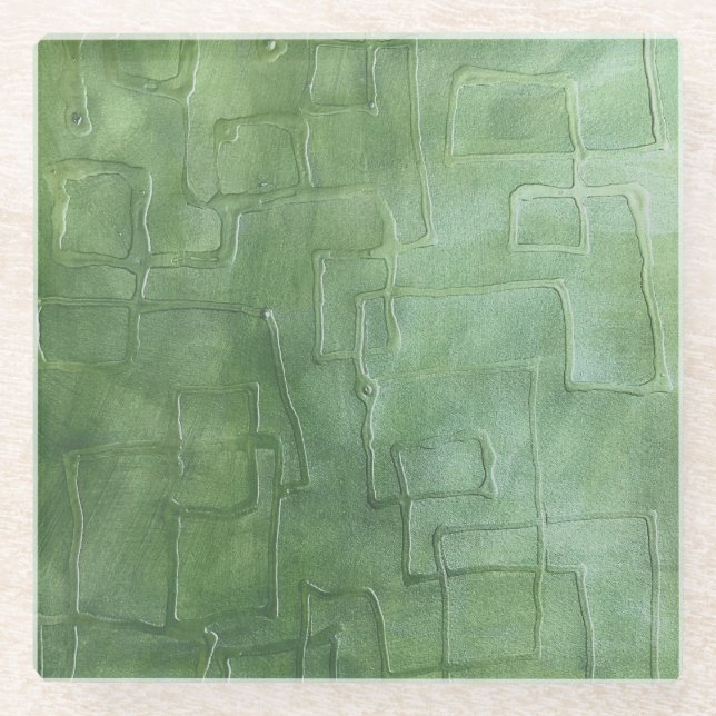 Grün mit Envy Glasuntersetzer (Vorderseite)