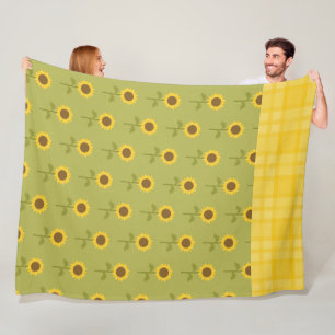 GRÜN MIT HÜBSCHEN FALL-SONNENBLUMEN FLEECEDECKE