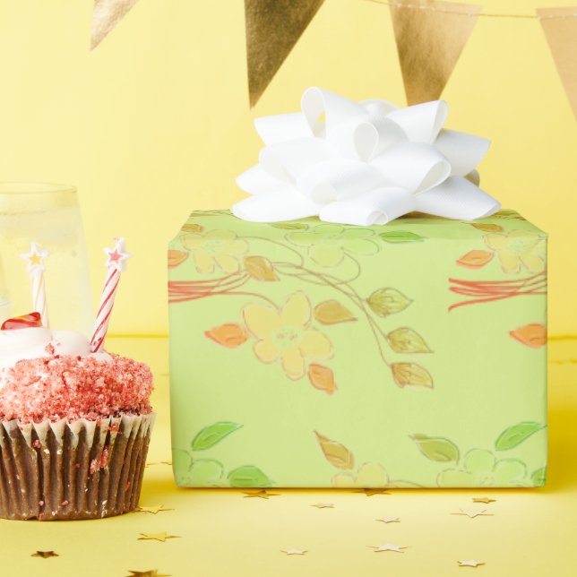 grün mit orange und gelb geschenkpapier (Geburtstagsparty)