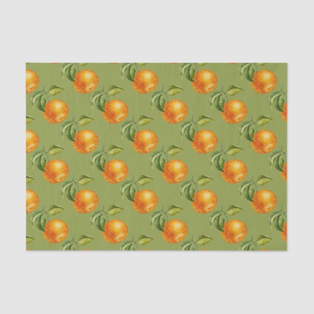 Grün mit Orangen Seidenpapier (Vorderseite)