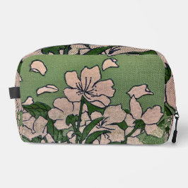 Grün mit rosa Blüten Waschbeutel