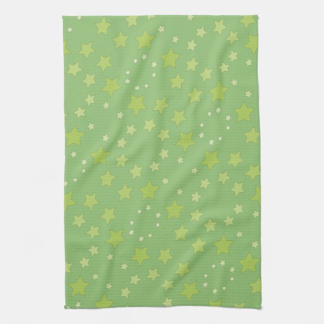 grün mit Sternen Handtuch (Vertikal)