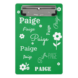 Grün mit weißen Blume, kundenspezifisch Mini Klemmbrett