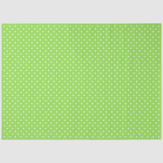 Grün mit weißen Tupfen Seidenpapier (Vorderseite)