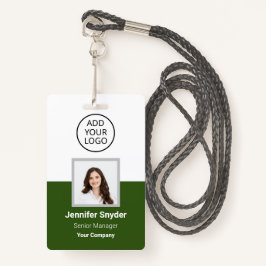 Grün, Mitarbeiter-Foto-ID mit QR-Code, Unternehmen Ausweis