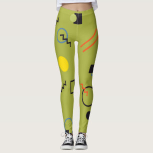 Grün, modern, cool, trendy, urban,Memphis-Muster Leggings