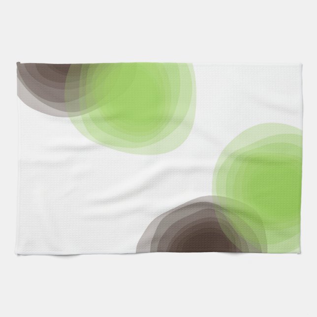 Grün, modern, einfach, abstrakte Blume Geschirrtuch (Horizontal)