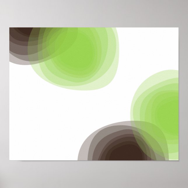 Grün, modern, einfach, abstrakte Blume Poster (Vorne)