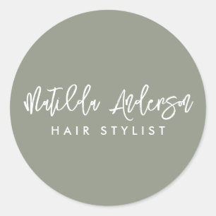 Grün, modern, minimalistisch runder aufkleber