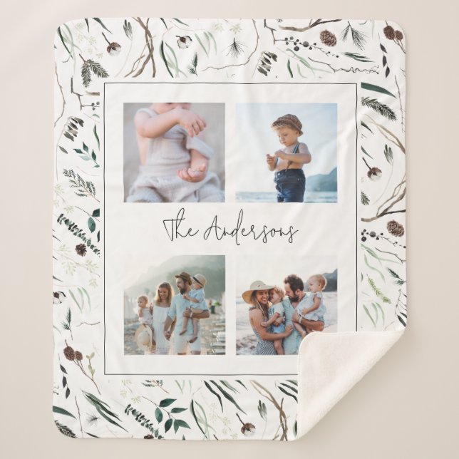 Grün, modern und elegant, botanisch, 4 Foto Sherpadecke (Vorderseite)