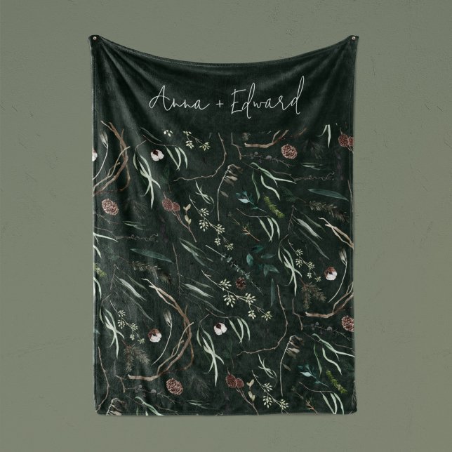 Grün, modern und elegant, botanisch rustikal fleecedecke (Von Creator hochgeladen)