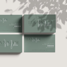 Grün | Moderner Minimalistischer QR-Code Visitenkarte