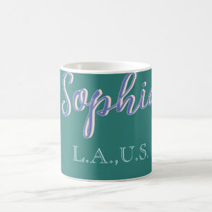 GRÜN Name Mädchen Boss Text PURPUR elegant Kaffeetasse