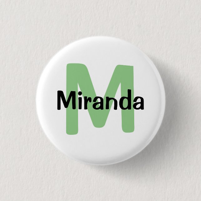 Grün, Name und Anfangsbachelorette Button (Vorderseite)
