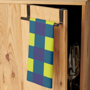 Grün Navy Blau Schachbrettmuster Geschirrtuch