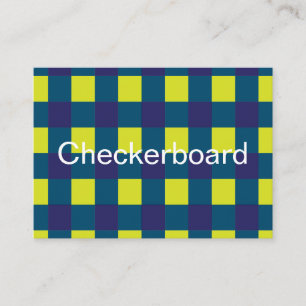 Grün Navy Blau Schachbrettmuster  Visitenkarte