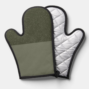 Grün-Ofen-Mitt mit zwei Tonen-Moos - individuell e Ofenhandschuh