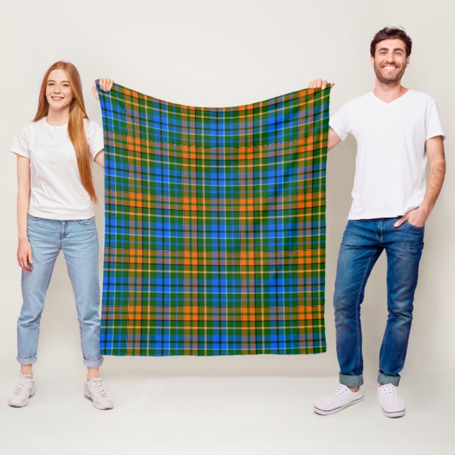 Grün Orange Blau Kariert Tartan Design  Fleecedecke (Beispiel)