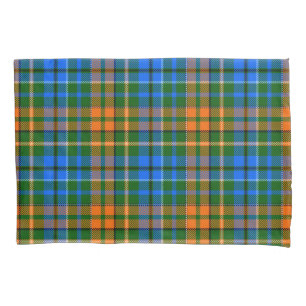Grün Orange Blau Kariert Tartan Design Kissenbezug