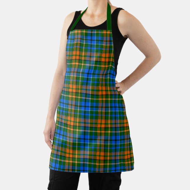 Grün Orange Blau Kariert Tartan Design  Schürze (InSitu)