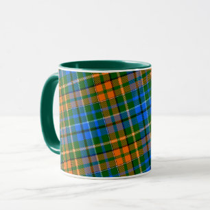 Grün Orange Blau Kariert Tartan Design Tasse