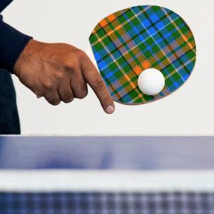Grün Orange Blau Kariert Tartan Design Tischtennis Schläger