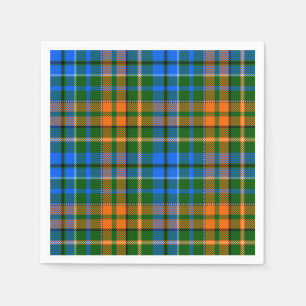 Grün Orange Blau Kariertes Tartan-Design Serviette