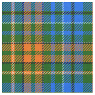 Grün Orange Blau Kariertes Tartan-Design  Stoff